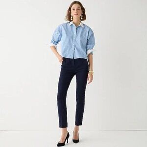 J.Crew High Rise Cameron Pants Ankle Length Stretch 365 Navy Blue Women Size 2